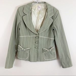 Nanette Lepore Olive Green Stitched Blazer